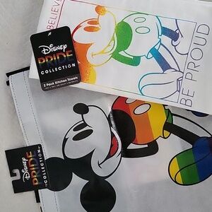 Disney Mickey Mouse Pride Collection 2pk Kitchen Towels & Reuseable Bag